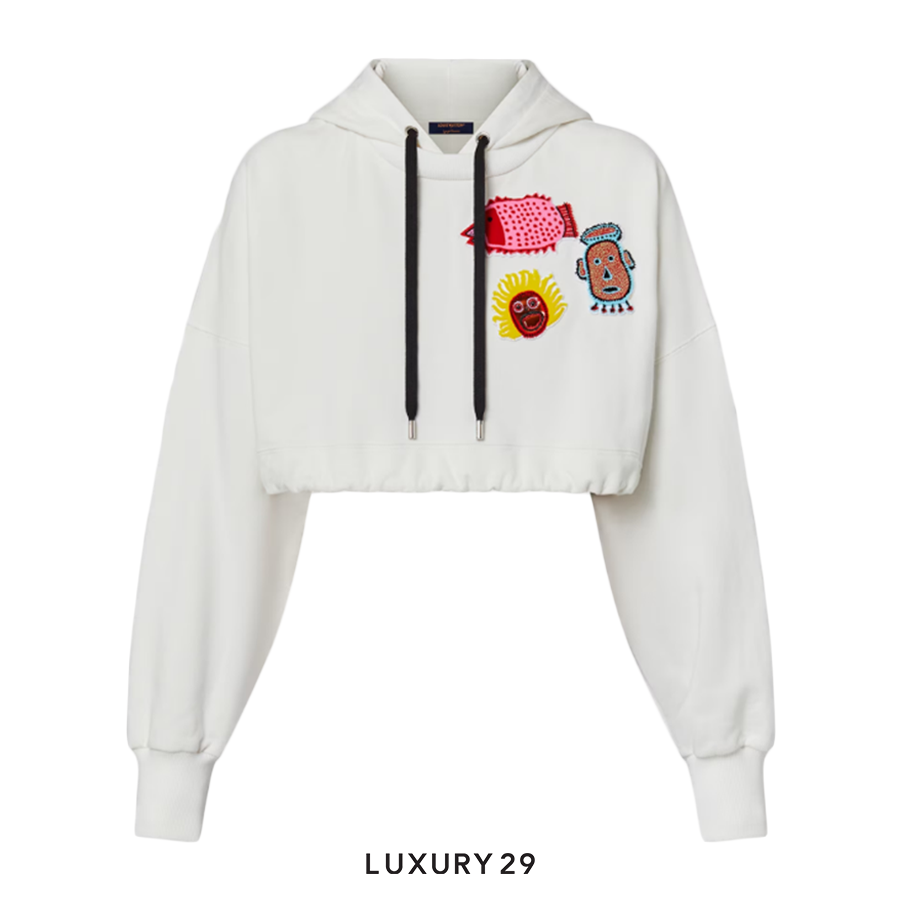 Louis Vuitton LV x YK Faces Patches Cropped Hoodie