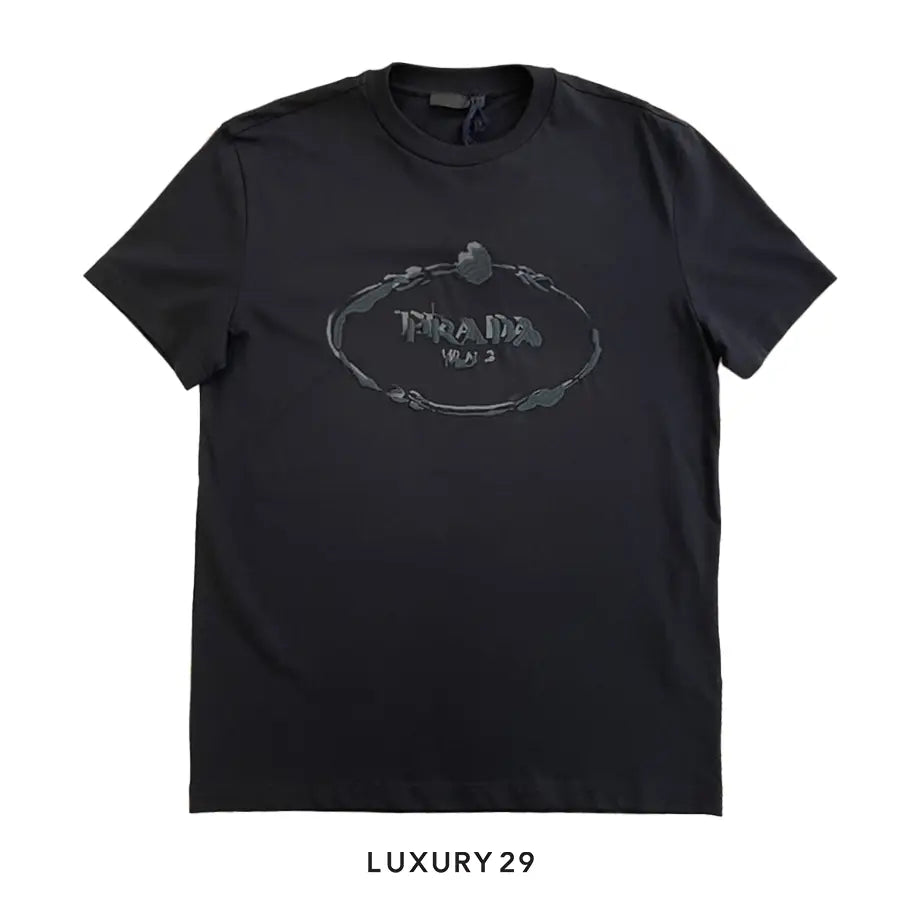 Prada Girocollo MC Jersey + Ricamo Nero