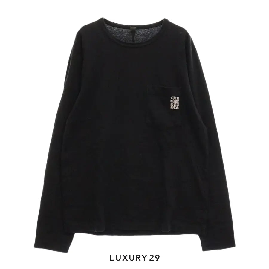Chrome Hearts GRP Y Not Embroidered Pocket Long Sleeve T-Shirt Large Black