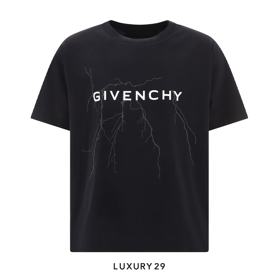 Givenchy Boxy fit t-shirt in cotton with reflective artwork Black