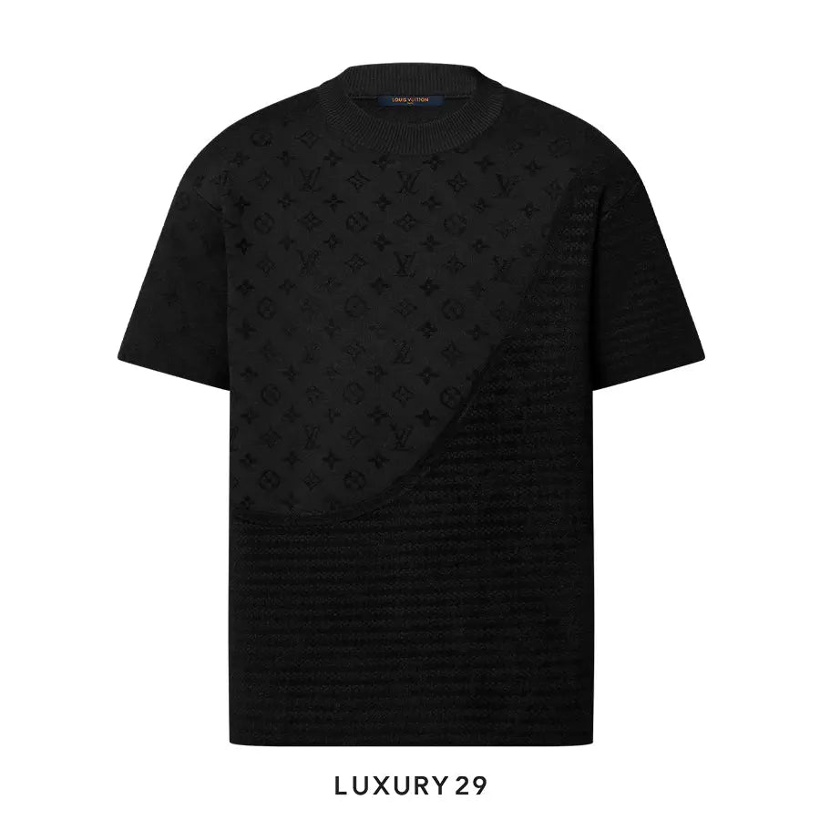 Louis Vuitton LV Graphic Jacquard Short-Sleeved Crewneck Black