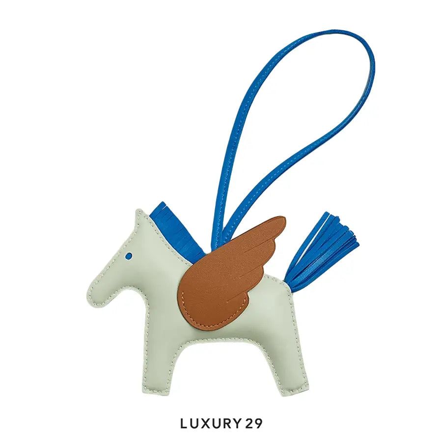 Hermes Rodeo Pegase PM charm Vert Fizz / Bleu Zanzibar / Gold