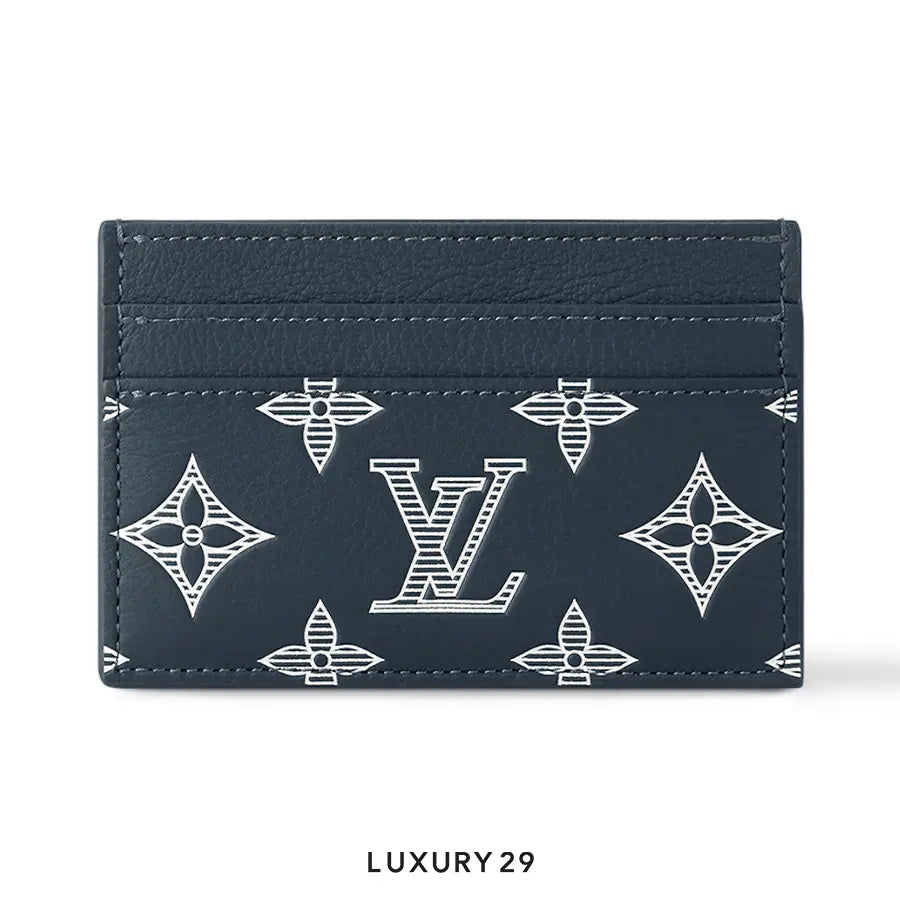 Louis Vuitton LV Double Card Holder Ink Blue/White