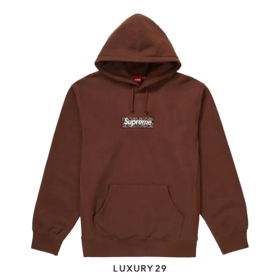 Supreme Bandana Box Logo Hooded Sweatshirt Dark Brown SUPREME