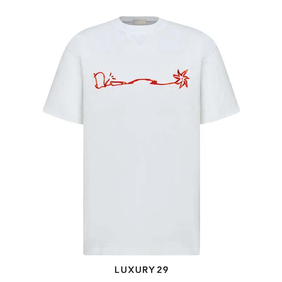 Dior X CACTUS JACK Oversized T-Shirt White/Red DIOR
