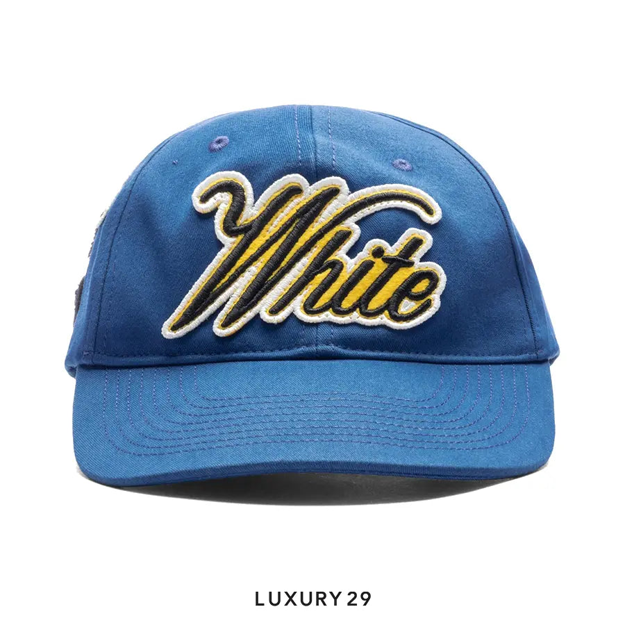 Off-White World Varsity Baseball Cap 'Blue/Yellow'