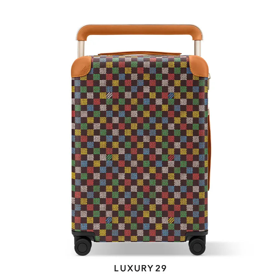 Louis Vuitton LV Horizon 55 Suitcase Cowhide leather trim LVers Damier Ebene coated canvas Multicoloured