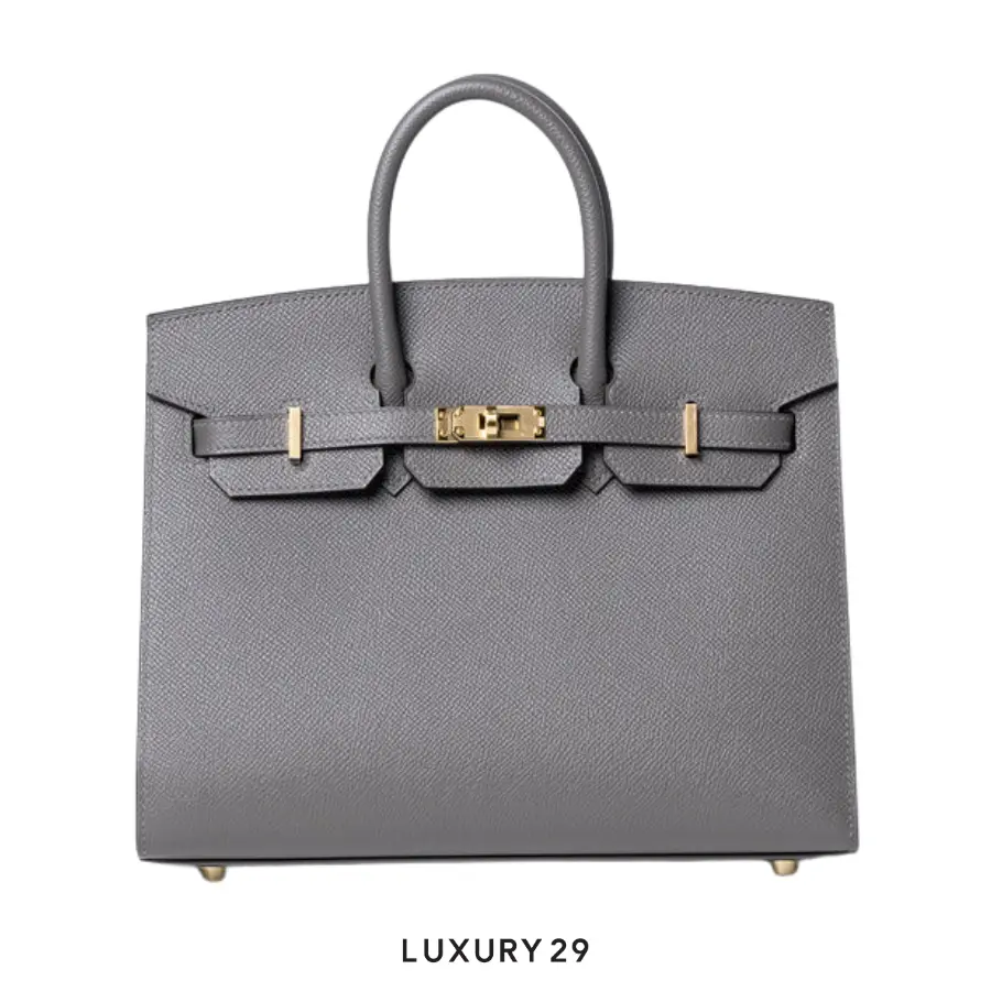 Hermes SAC Birkin Sellier 25 VEAU Madame 0L Gris Meyer / W Stamp (2024) HERMES Luxury29
