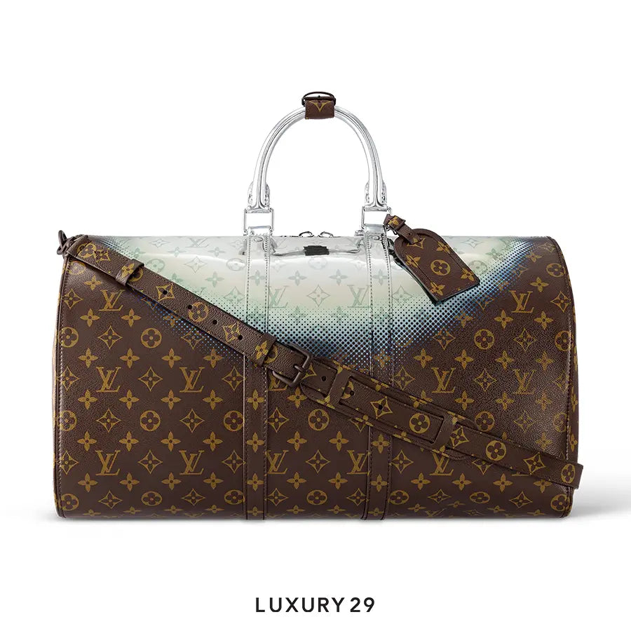 Louis Vuitton LV Keepall Bandouliere 50 Bag Metallic Nebula Coated Canvas