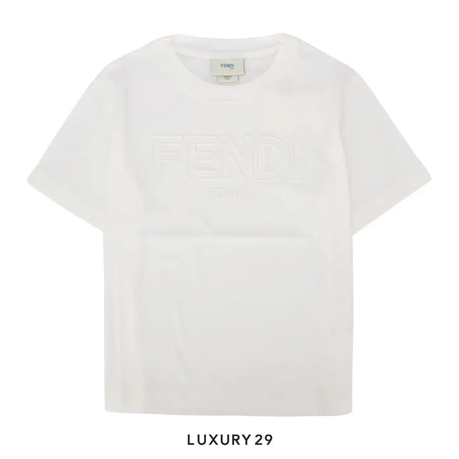 Kid Fendi T-Shirt Jersey Tinto Gesso
