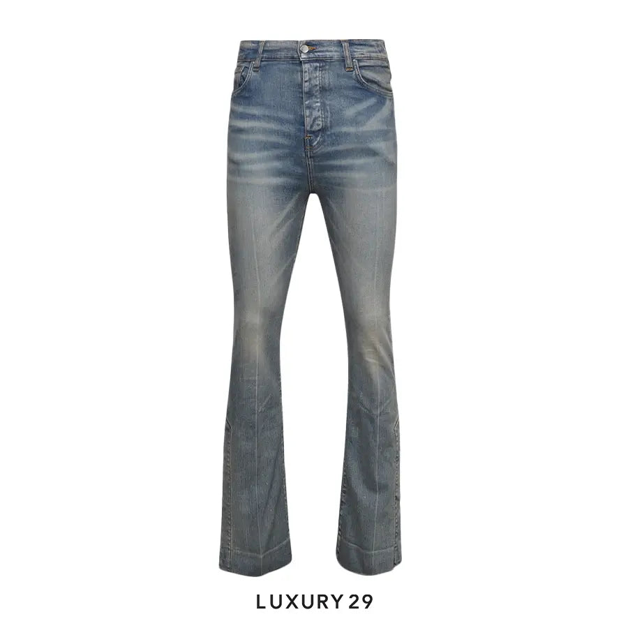 Amiri Paint Splatter Flare Jean 'Clay Indigo'