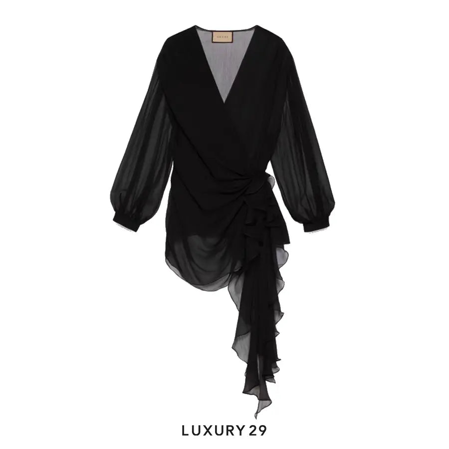 Gucci Silk chiffon top in black