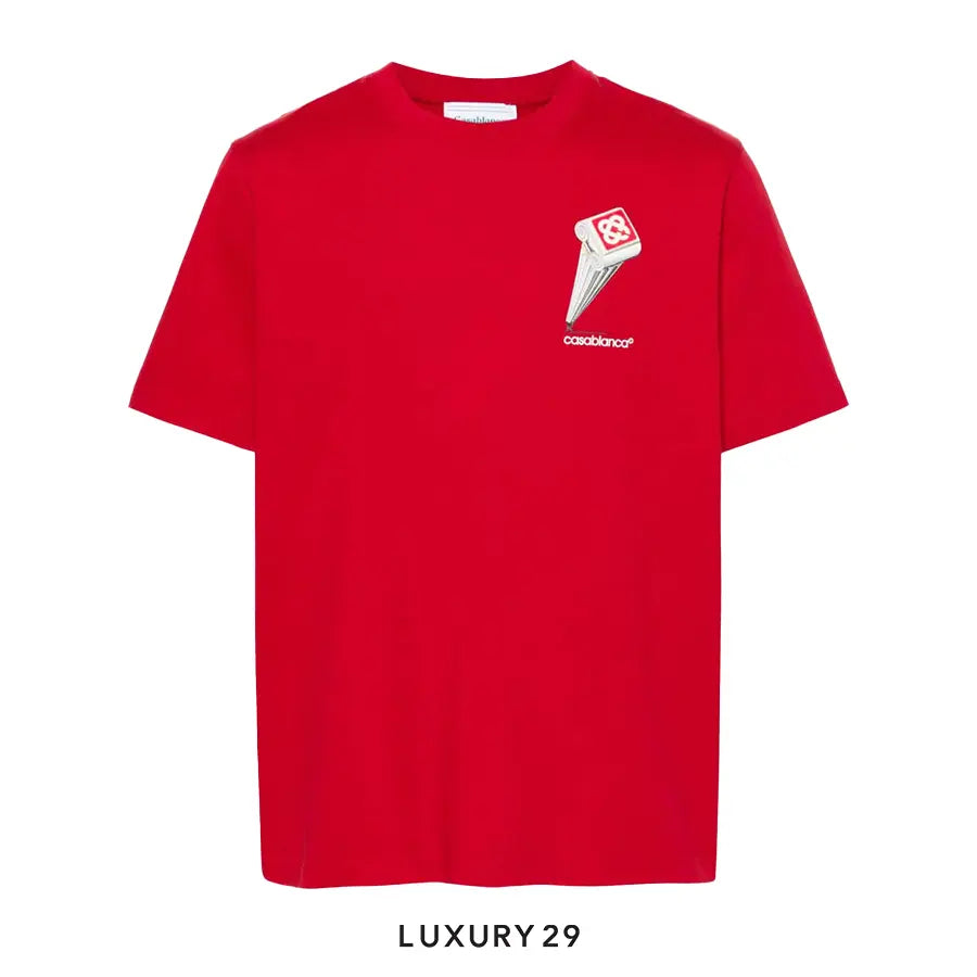 Casablanca Leaning Column T-Shirt Red