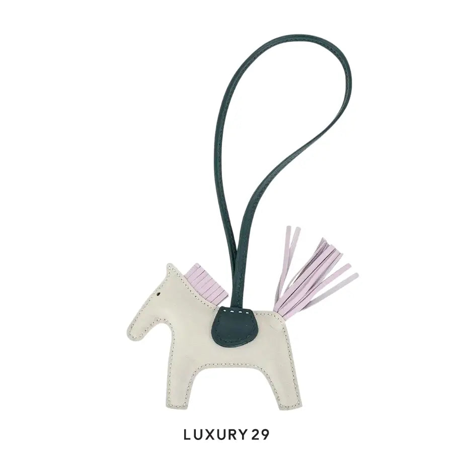 Hermes Rodeo PM charm Craie / Mauve Pale / Vert Cypres