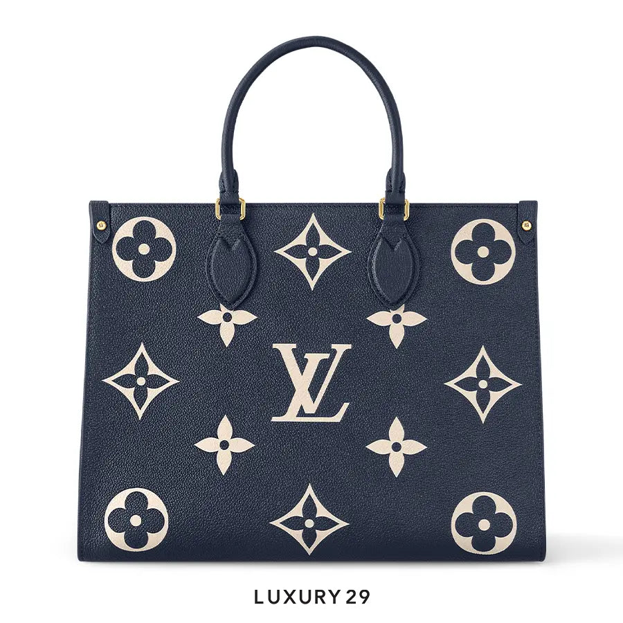 Louis Vuitton LV Onthego MM Tote Bag Navy/Creme