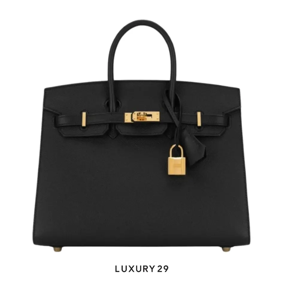 Hermes Birkin Sellier 25 Veau Epsom Noir With Gold Hardware HERMES Luxury29