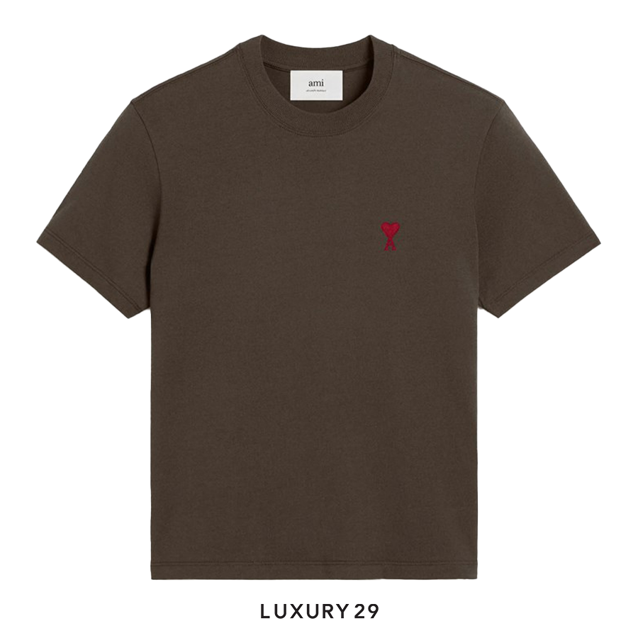 AMI DE COEUR RED T-SHIRT DARK COFFEE