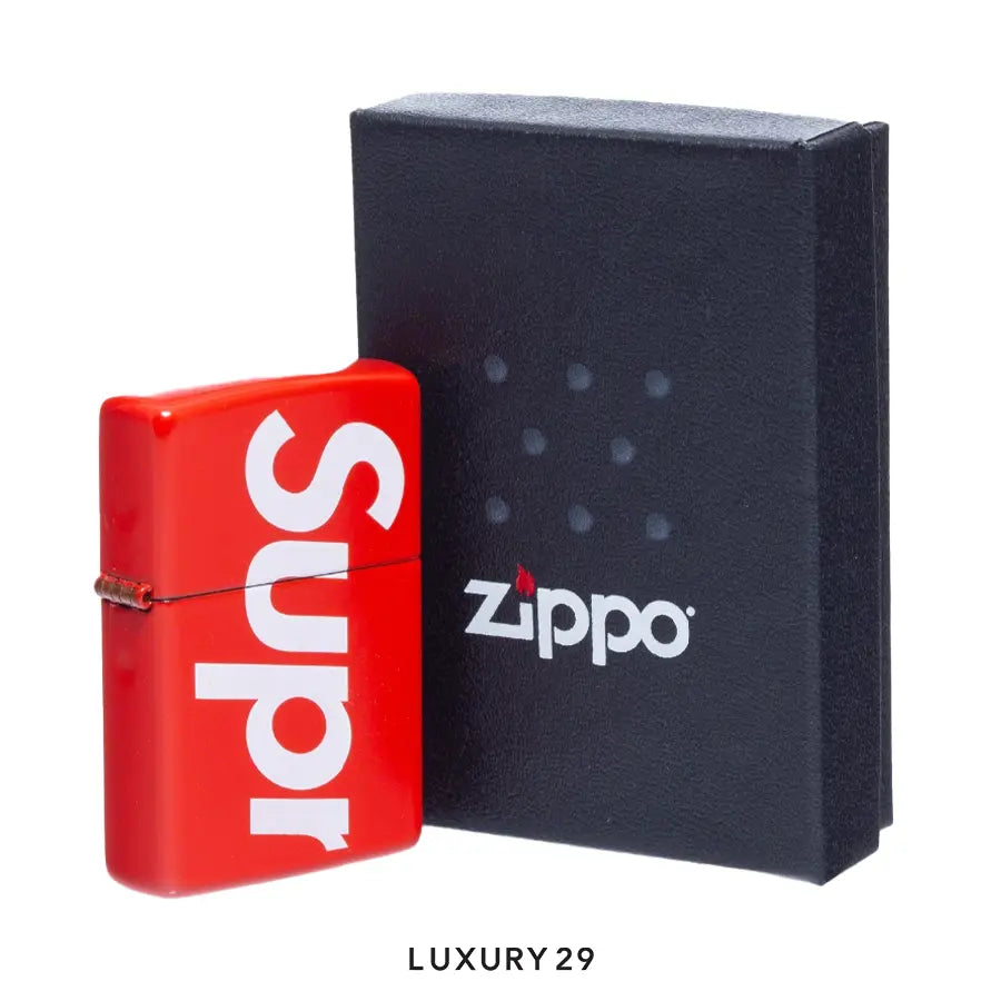 Supreme Logo Zippo Lighter Red SS21 SUPREME