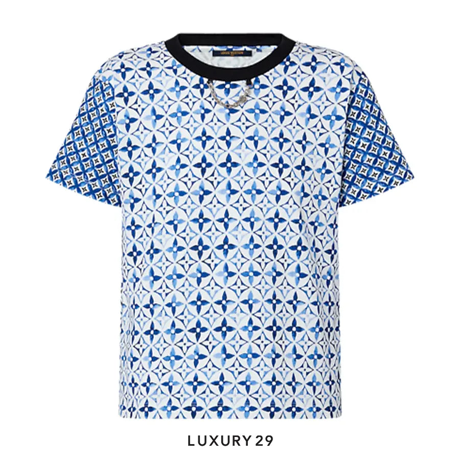 Louis Vuitton LV Monogram Flower Tile T-Shirt White-Blue