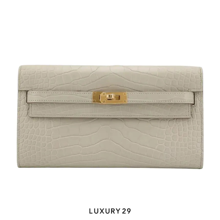 Hermes Kelly Classique To Go wallet Beton Alligator Missi / B Stamp (2023)