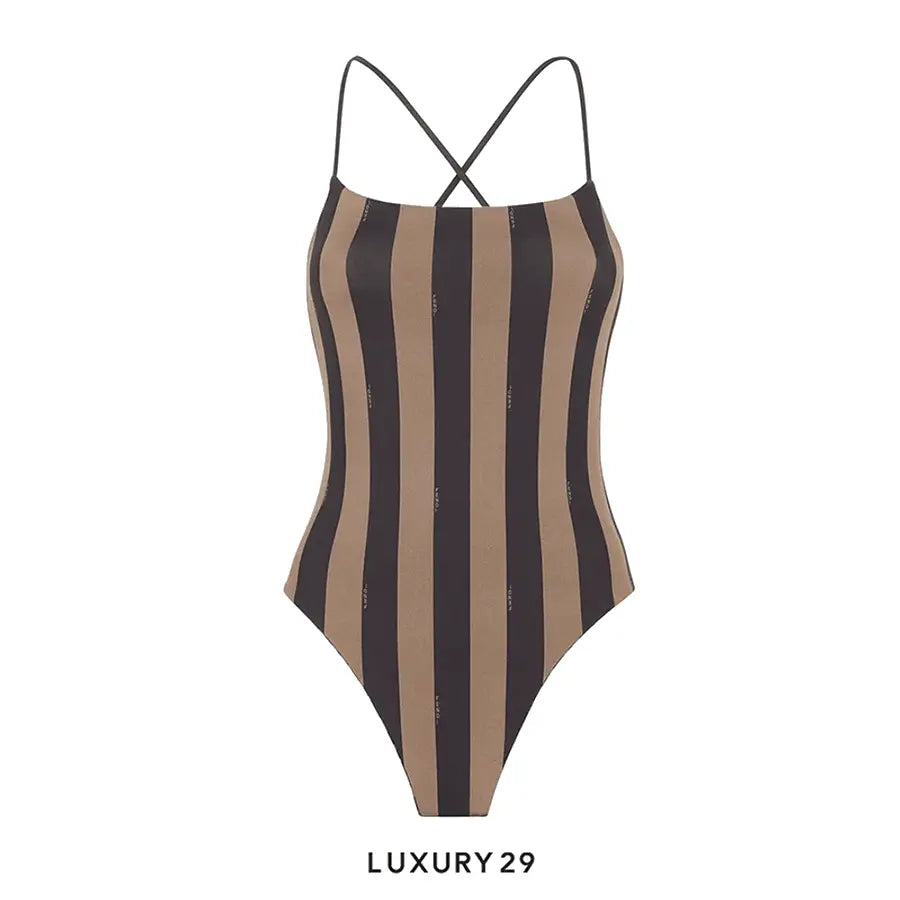 Fendi Swimsuit Brown Lycra reversible swimsuit