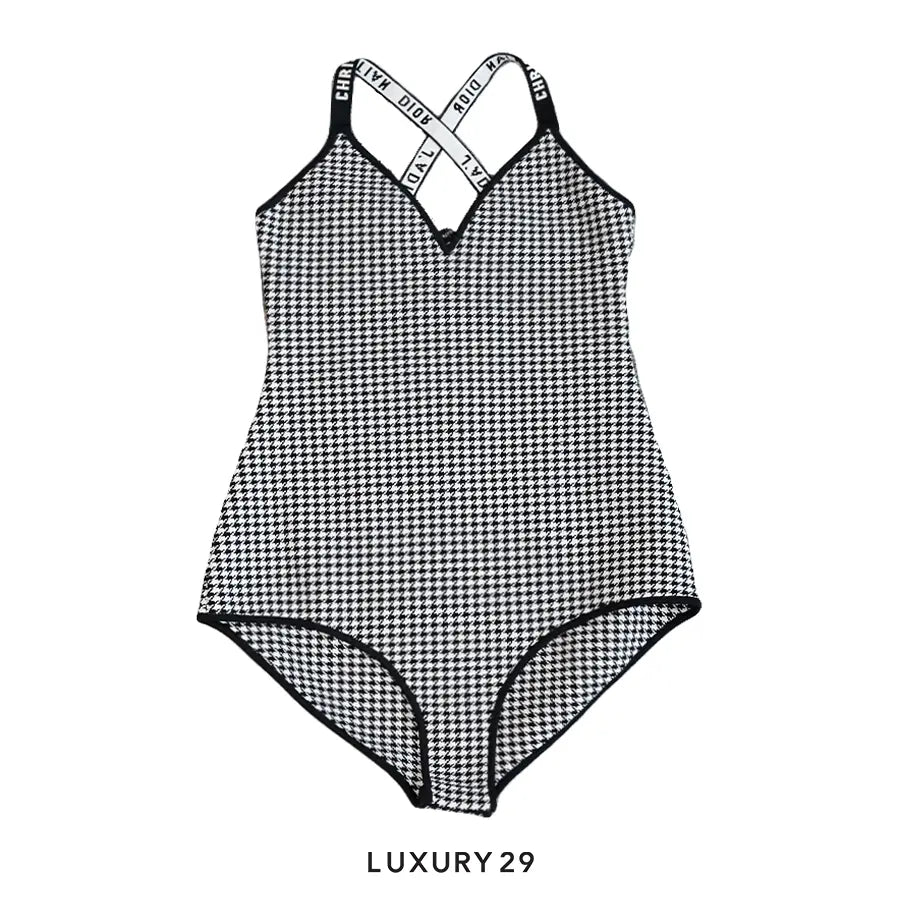 DIOR Houndstooth Logo Bodysuit
