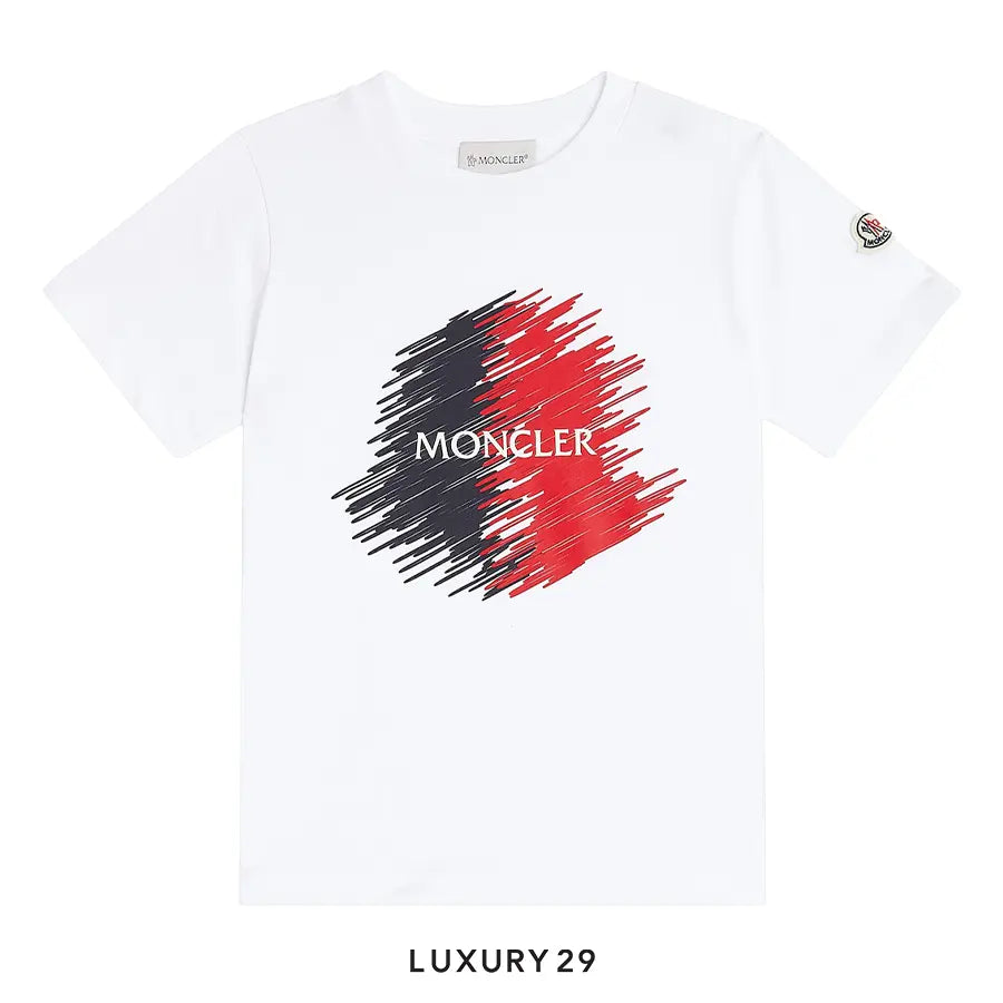 Kid Moncler White Logo T-Shirt White