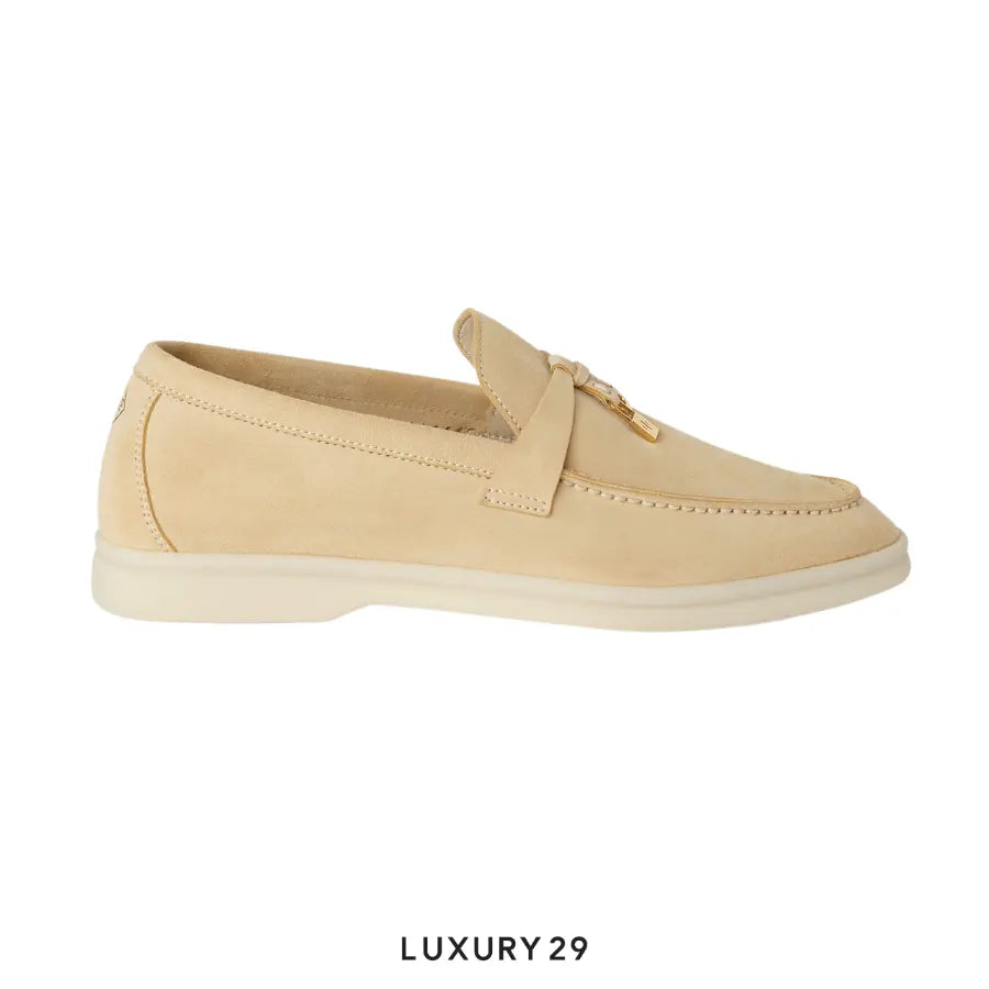 Loro Piana Summer Charms Walk Loafers Suede Goatskin Butter