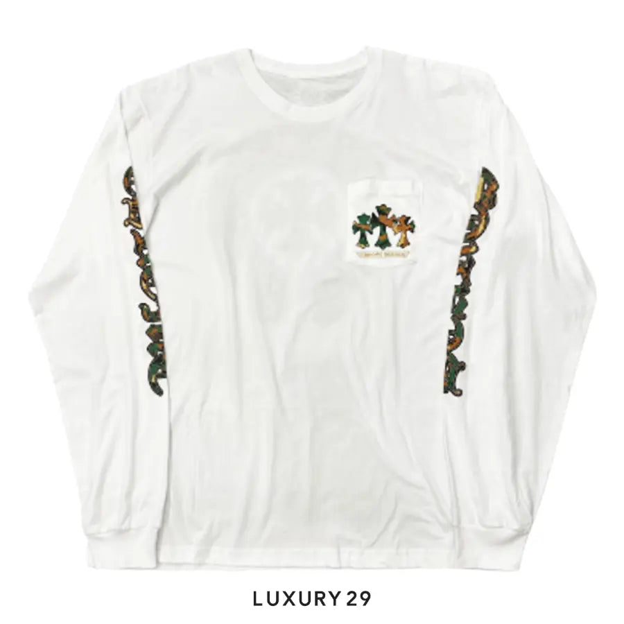 CHROME HEARTS CAMO HORSESHOE L/S T-SHIRT WHITE