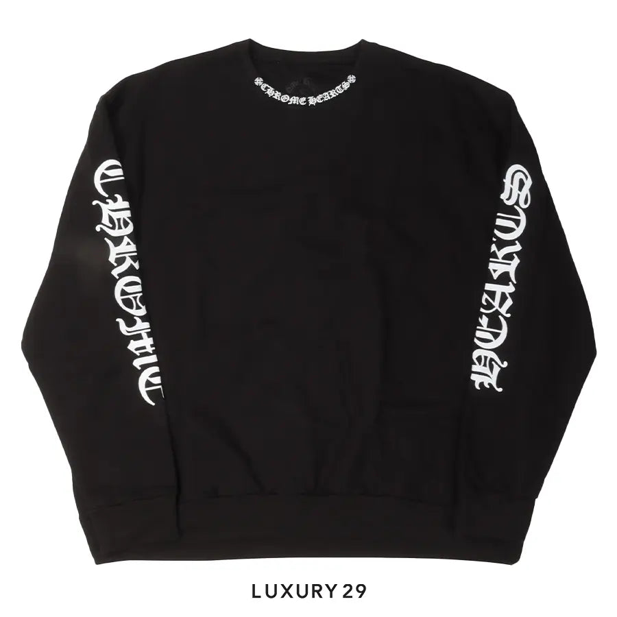 Chrome Hearts Neck Logo Long Sleeve Crewneck Sweatshirt Black