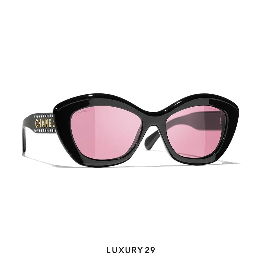 Chanel Square Cat eye sunglasses Pink Lenses CHANEL