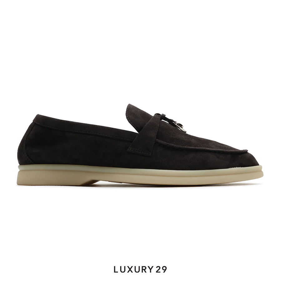 Loro Piana Summer Charms Walk Loafer Suede Goatskin Caviar LORO PIANA