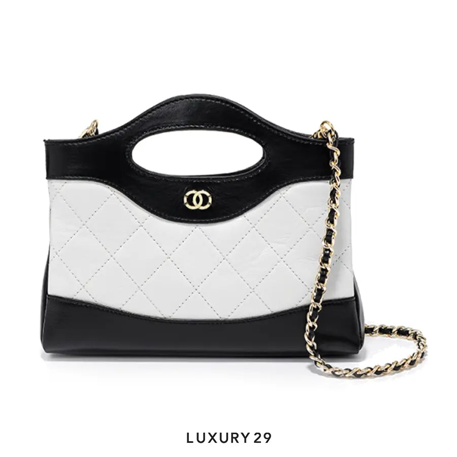 Chanel Mini Women's Vintage Quilted Crossbody Chain Handbag in Wax Genuine Leather
