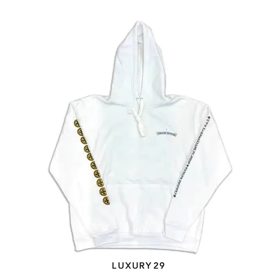 Chrome Hearts Hollywood Yellow Plus Cross Hoodie White