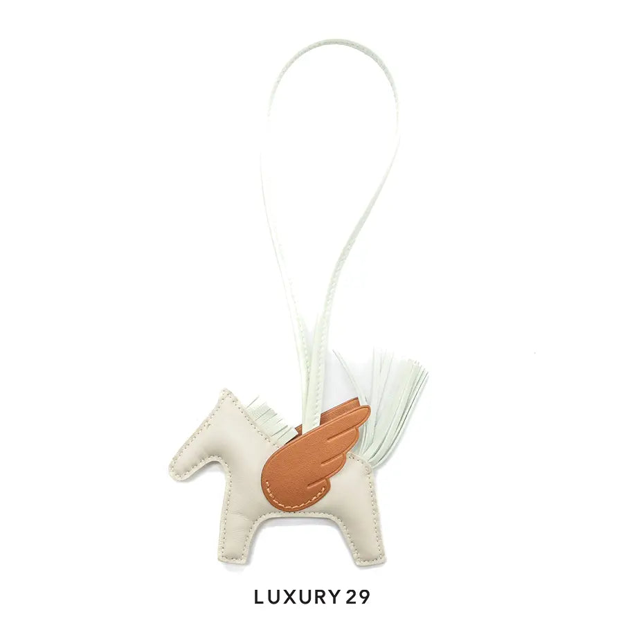 Hermes Rodeo Pegase MM charm Craie/Gold/Vert Fizz