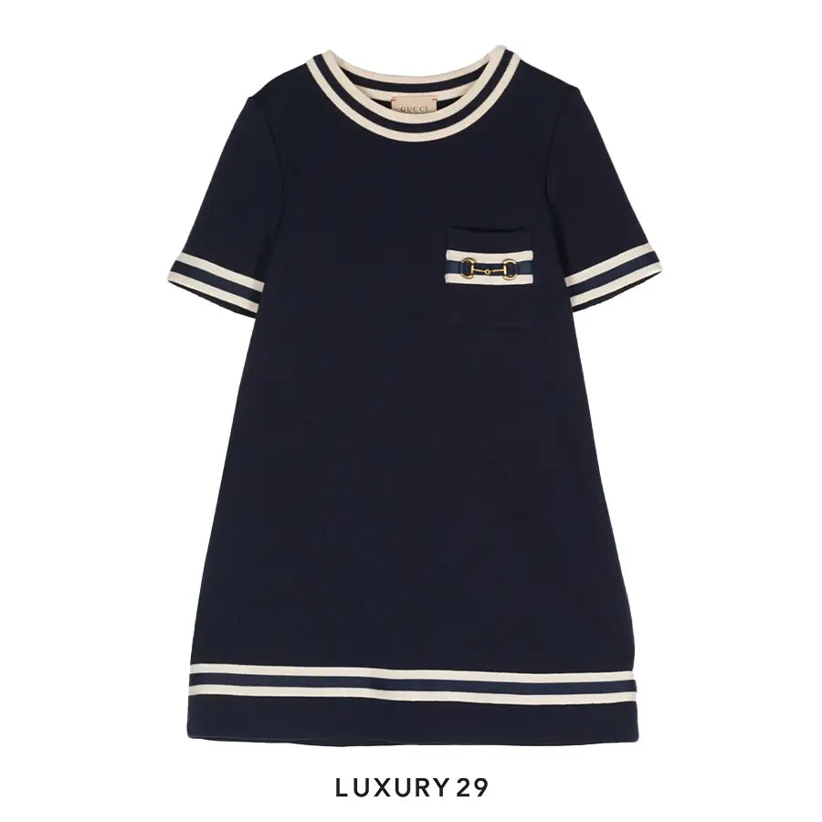 Kid Gucci Children's Cotton Jersey Dress with Horsebit