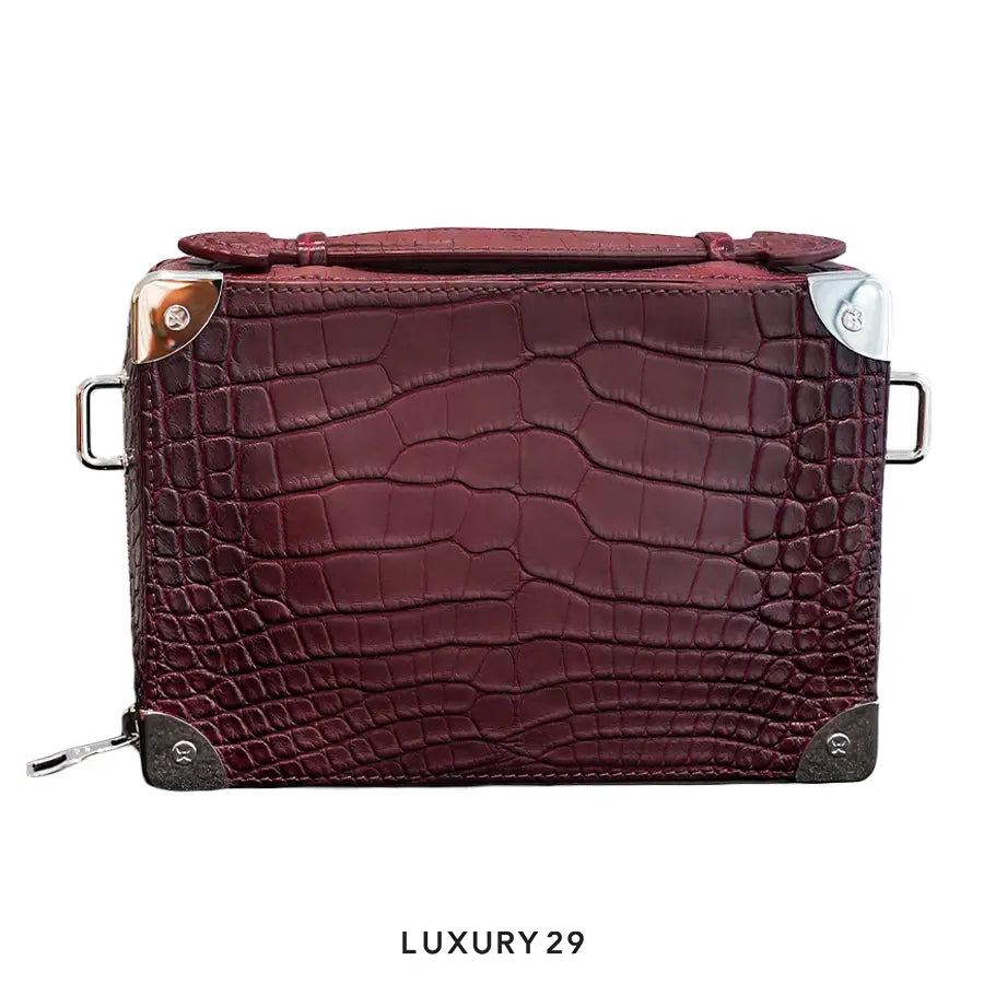 Louis Vuitton LV Handle Soft Trunk Exotic Crocodile Bordeaux