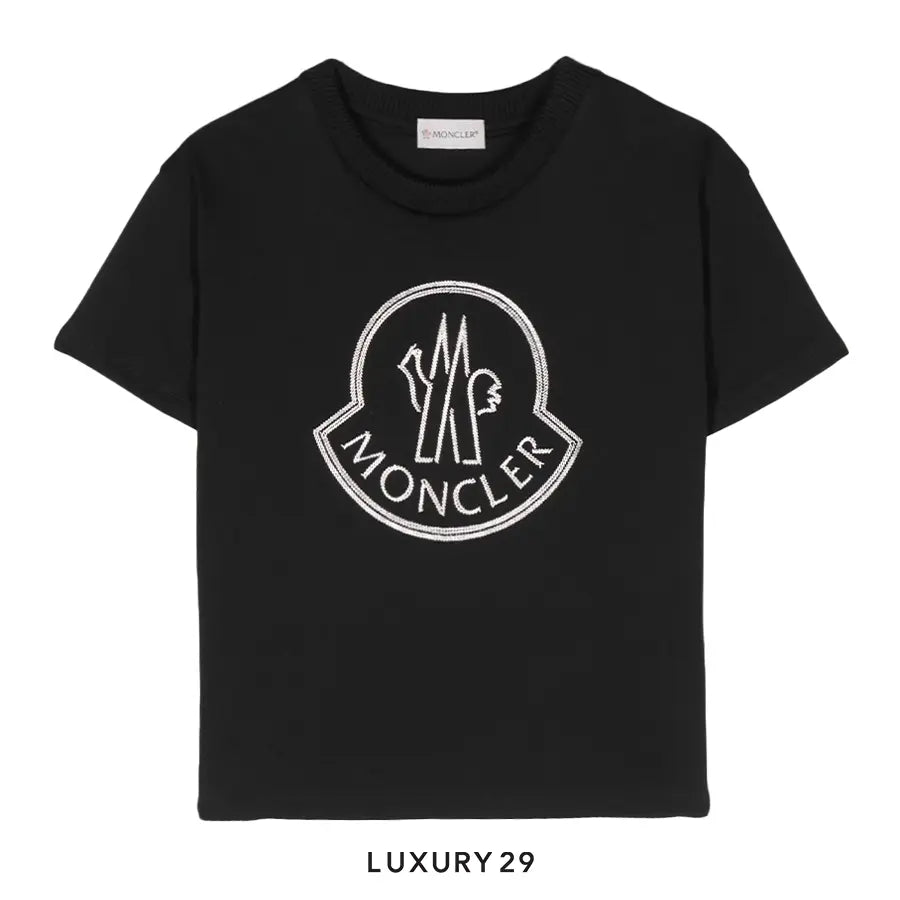 Kid MONCLER ENFANT Black Logoed T-Shirt