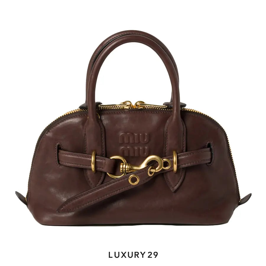 Miu Miu Aventure Nappa Leather Top-Handle Bag Briarwood