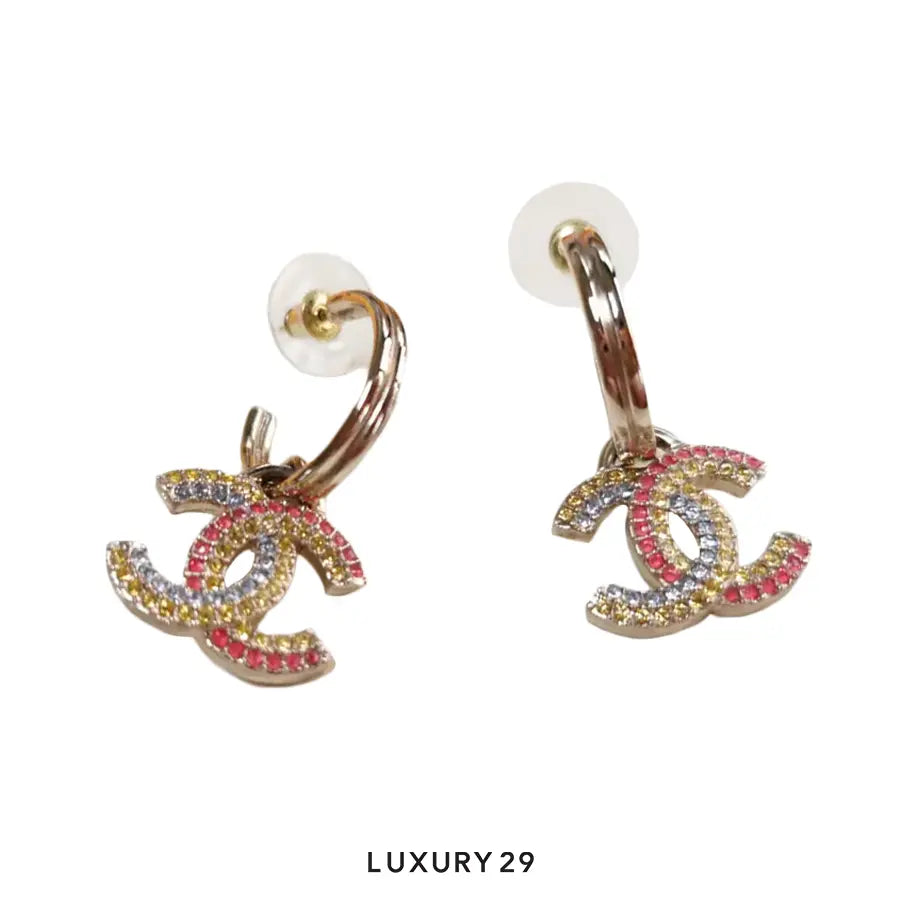 Chanel CC crystal earrings
