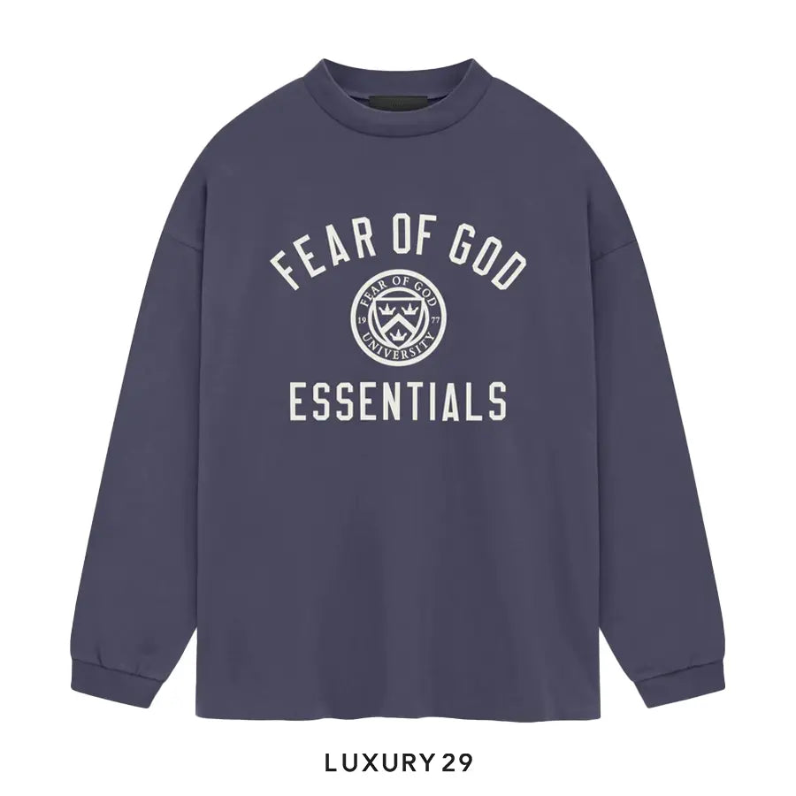 ESSENTIALS FEAR OF GOD jersey long sleeve Tee Marine