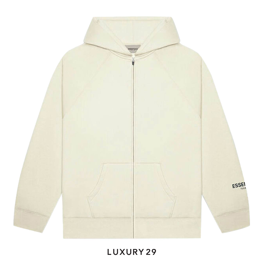 Essentials Fear Of God Full Zip Hoodie Buttercream ESSENTIALS