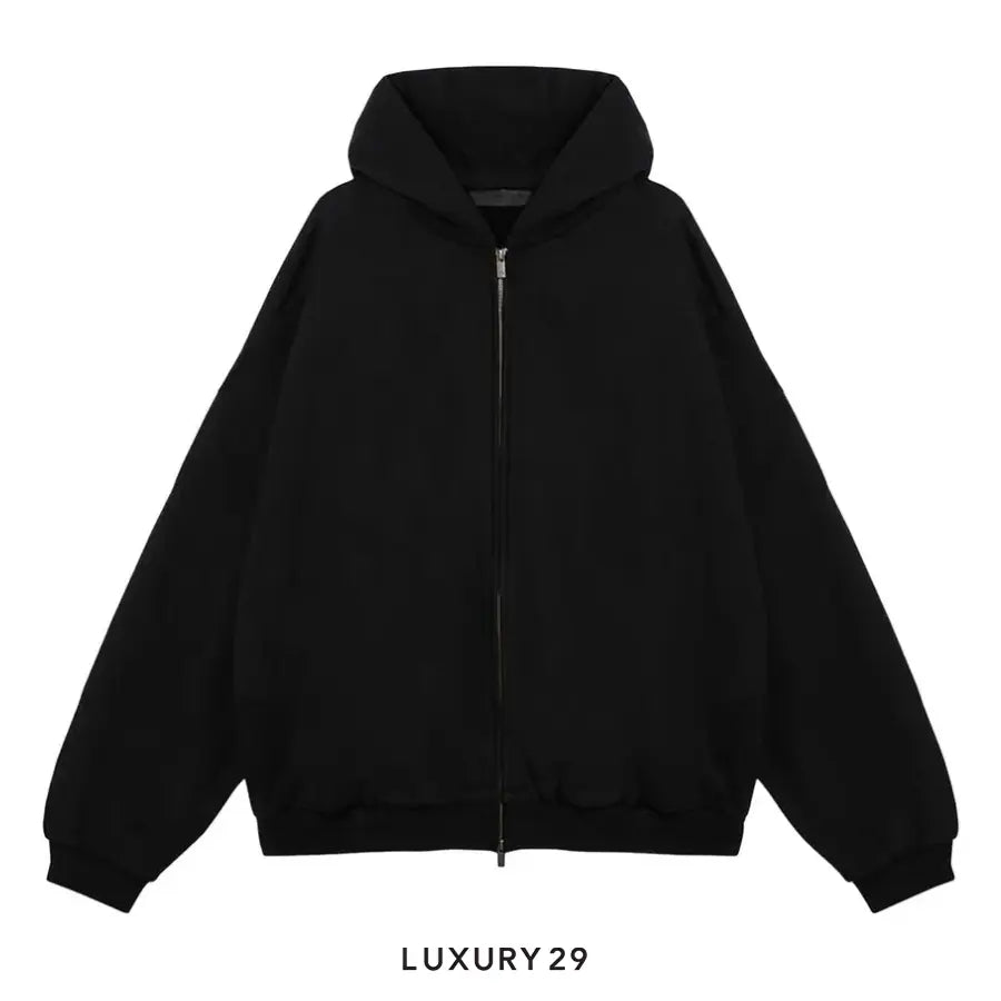Essentials Fear Of God Heavy Fleece zip Hoodie Black (FW24)