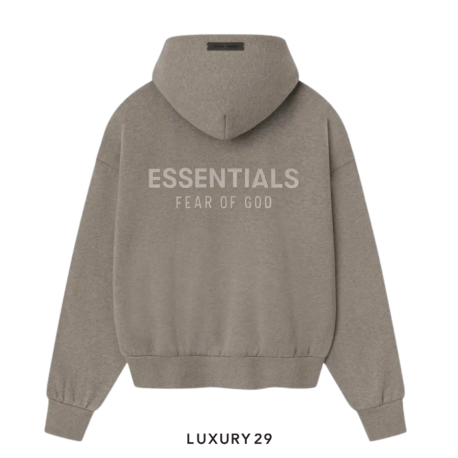 Fear of God Essentials Classic Fit Fleece Hoodie Homestead Heather ESSENTIALS Luxury29