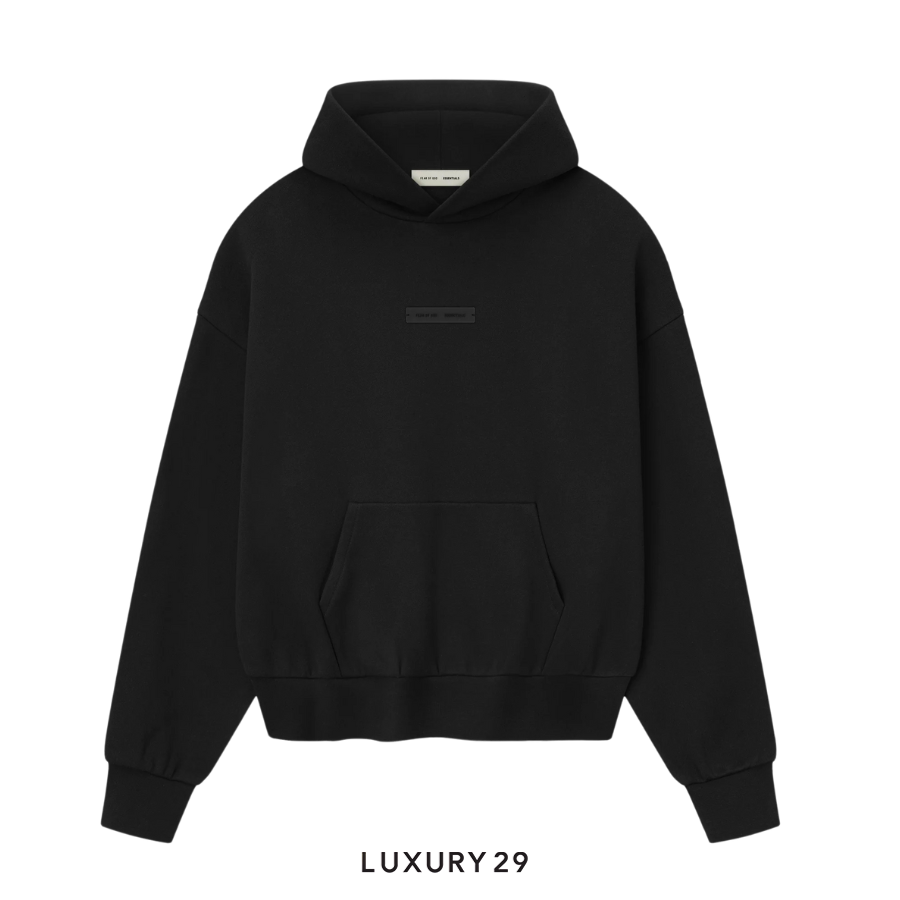 Fear of God Essentials Classic Fleece Hoodie Jet Black ESSENTIALS Luxury29