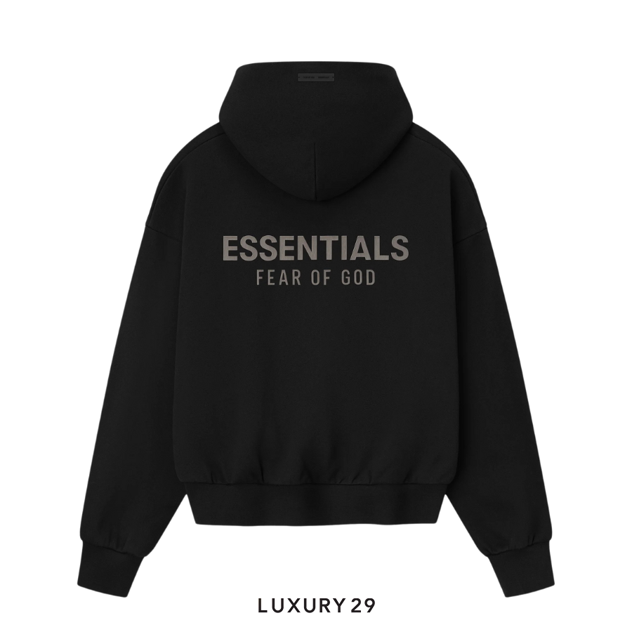 Fear of God Essentials Classic Fleece Hoodie Jet Black ESSENTIALS Luxury29