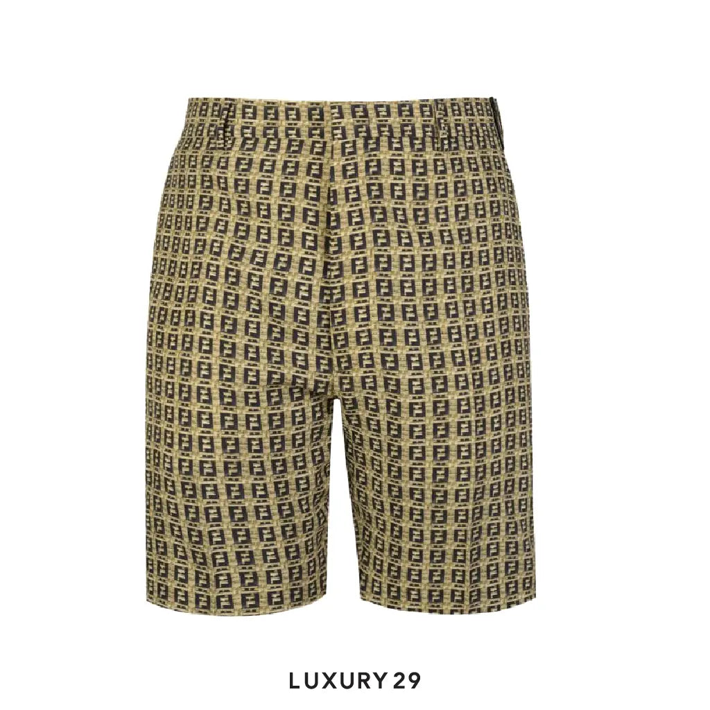 Fendi Monogram Shorts Gold