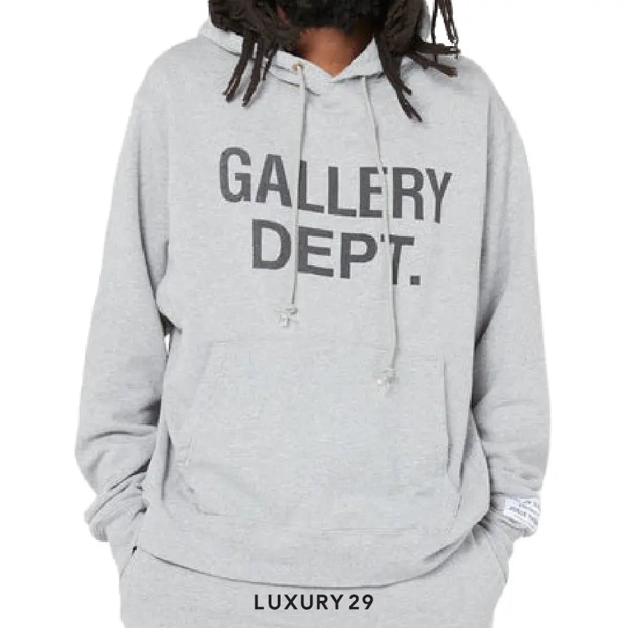 Gallery Dept. CENTER LOGO HOODIE Heather Grey GALLERY DEPT.