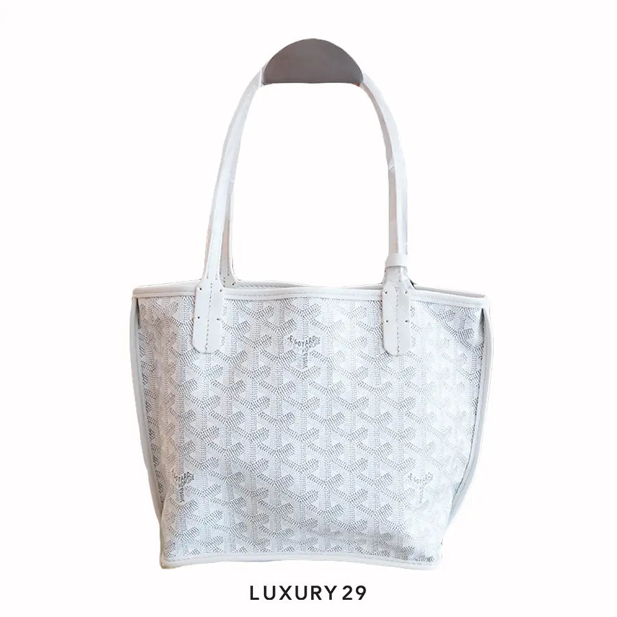 Goyard Anjou Mini Bag White Hand-Painted Heart Green GOYARD