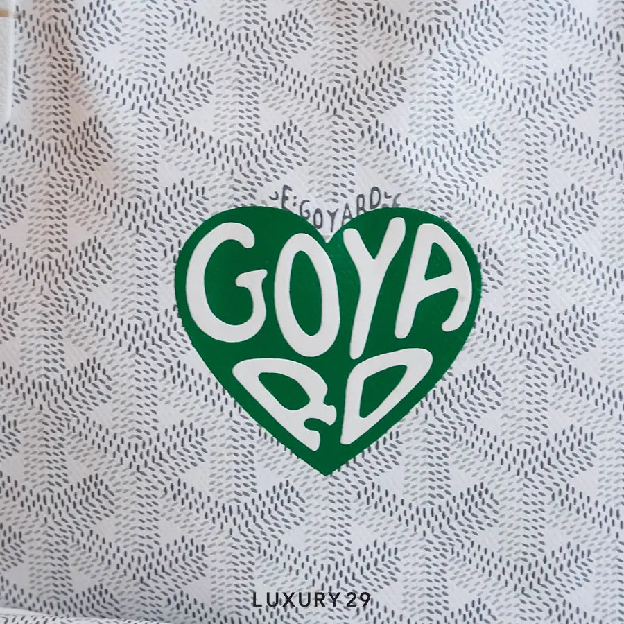 Goyard Anjou Mini Bag White Hand-Painted Heart Green GOYARD